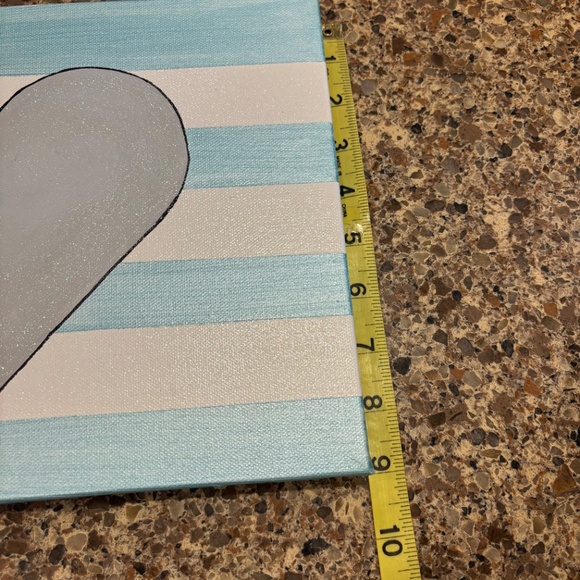 Heart Stripe Shimmery Canvas Print 9x12 - Picture 3 of 7